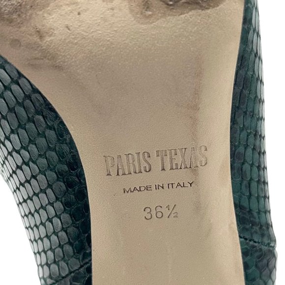 Paris Texas Slouch Snake Effect Python Embossed Heeled Boots - Picture 7 of 14